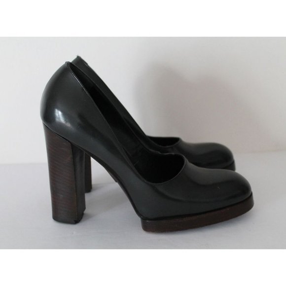 Gucci by Tom Ford 1998 F/W Runway Leather Pumps Dark Grey Size 6.5 Vintage - Picture 4 of 10